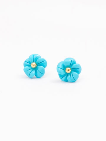 Flower Carved Turquoise Earrings
