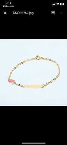 Flower charm baby girl id bracelet