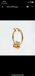 Yellow gold knot  hoop earring