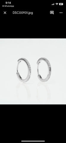 White gold diamond hoops