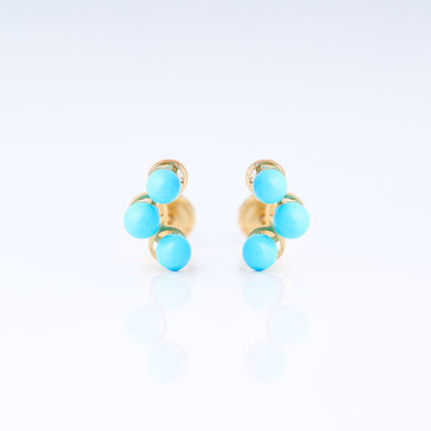 Three turquoise earrings