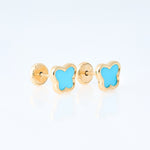 Enamel butterfly turquoise earrings