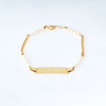 Yellow Gold ID pearl bracelet