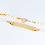 Yellow Gold ID pearl bracelet