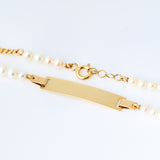 Yellow Gold ID pearl bracelet