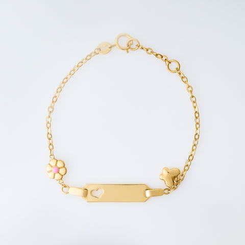 Butterfly and flower iD bracelet