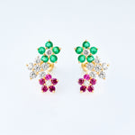 TriColor flower earrings