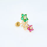 TriColor flower earrings