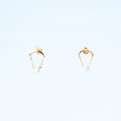 Chain & pearl earrings