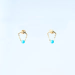 Chain and turquoise earrings