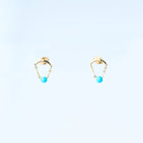 Chain and turquoise earrings