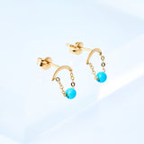 Chain and turquoise earrings