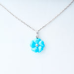 Turquoise flower set earrings and necklace