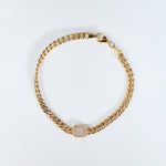 Yellow gold chain Bracelet with diamonds details