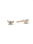 Delicate Gold Cz 3 Dots Earrings