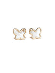 Butterfly Mother Of Pearl Gold Earrings