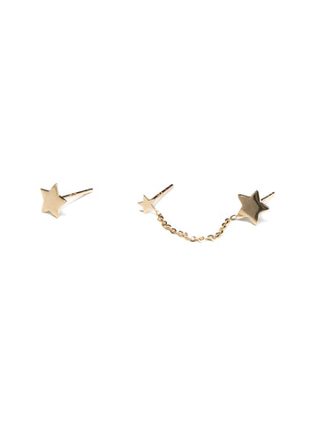 Modern Stars Mismatched Gold Earrings