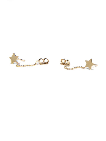 Star Chain Modern Gold Earrings