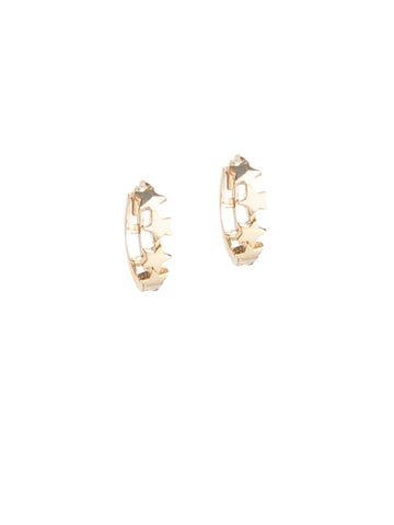 Star Hoop Gold Earrings