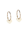 Modern Heart Yellow Gold Hoops