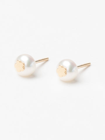 Classic Mini Pearl With Flower Detail Earrings