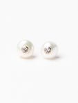 Classic Pearl With Cz Center Detail Earrings