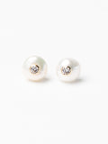 Classic Pearl With Cz Center Detail Earrings