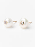 Classic Pearl With Cz Center Detail Earrings