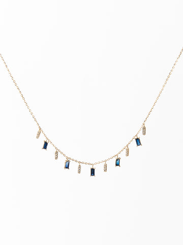 Sapphire Dancing Square Necklace