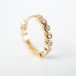 Small yellow gold bisel  hoop