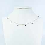 Dancing Saphire yellow gold necklace