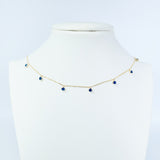 Dancing Saphire yellow gold necklace