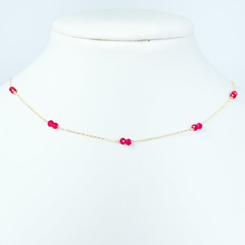 Ruby and chain necklace