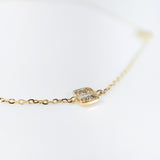 Yellow gold chain Bracelet with diamonds details