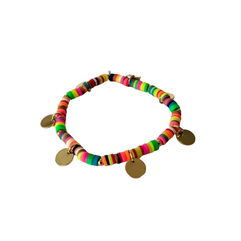 Rainbow Disc + Circle Charms Bracelet