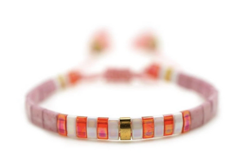 Pink Adjustable Mother Of Pearl Bracelet