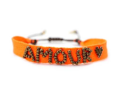 AMOUR Neon Orange Miyuki Bracelet