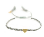 Silver Braided Heart Bracelet