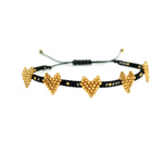 Miyuki Heart Black Bracelet