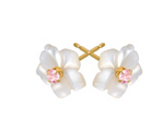 Mother Of Pearl Flower Carved Earring