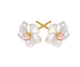 Mother Of Pearl Flower Carved Earring