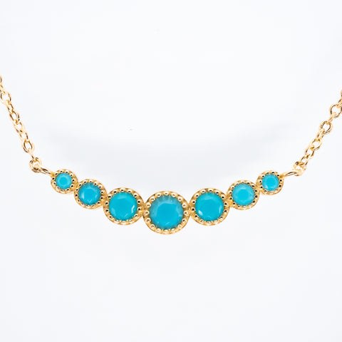 Yellow Gold and Turquoise Necklace