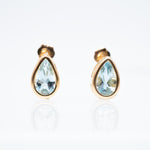 Aquamarine Drop and Gold Frame