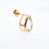 Aquamarine Drop and Gold Frame