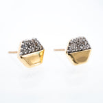 Gold and Diamond Hexagon Studs