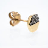 Gold and Diamond Hexagon Studs