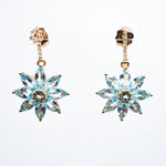 Aquamarine Flower Drop Earrings