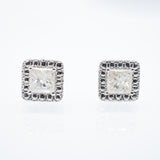 Square 0.50 Diamond Stud Earrings