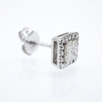 Square 0.50 Diamond Stud Earrings