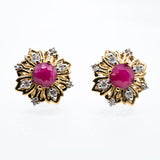 Ruby Antique Flower Stud